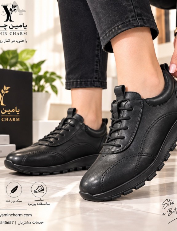 کفش کتونی تمام چرم طبیعی فوق طبی دخترانه زیره پیو
